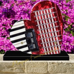 PLAQUE FUNÉRAIRE COEUR PLEXI ACCORDEON 00814