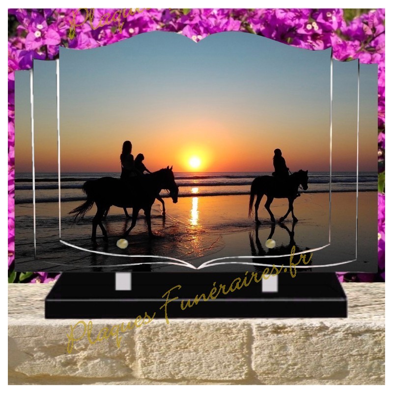 PLAQUE FUNÉRAIRE LIVRE PLEXI CHEVAUX W00301 PLAQUE FUNÉRAIRE LIVRE PLEXI CHEVAUX W00301
