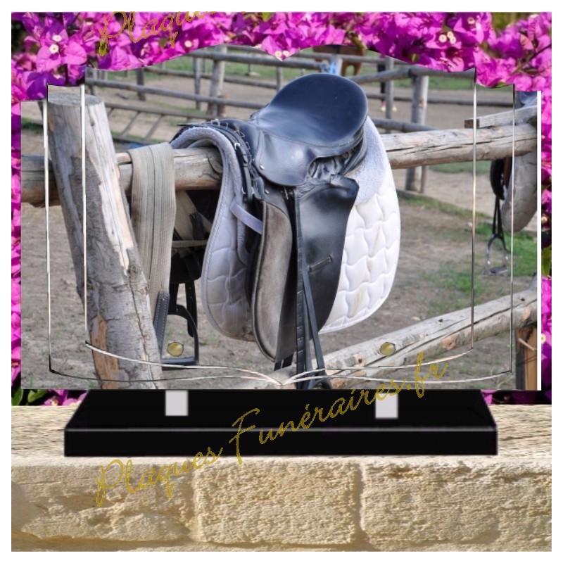 PLAQUE FUNÉRAIRE LIVRE PLEXI SELLE DE CHEVAL W00313 PLAQUE FUNÉRAIRE LIVRE PLEXI SELLE DE CHEVAL W00313