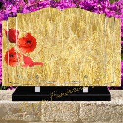 PLAQUE FUNÉRAIRE LIVRE PLEXI CHAMP DE BLE W00411