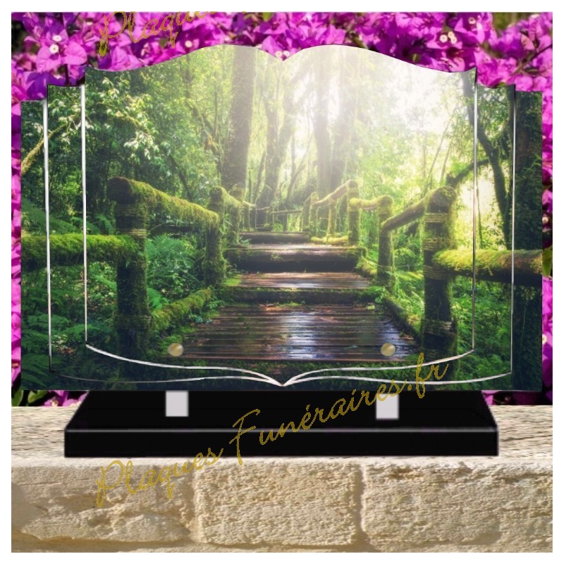 Plaque Funéraire Livre Personnalisable En Plexi Motif Pêcheur Et Canne à Pêche 01, Différentes Tailles, épaisseur 6mm, Personnalisée Sur Plusieurs Lignes 30x20 Cm