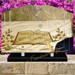 PLAQUE FUNÉRAIRE LIVRE PLEXI TORAH W00610