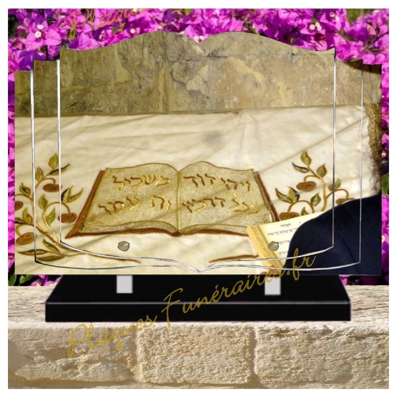 PLAQUE FUNÉRAIRE LIVRE PLEXI TORAH W00610