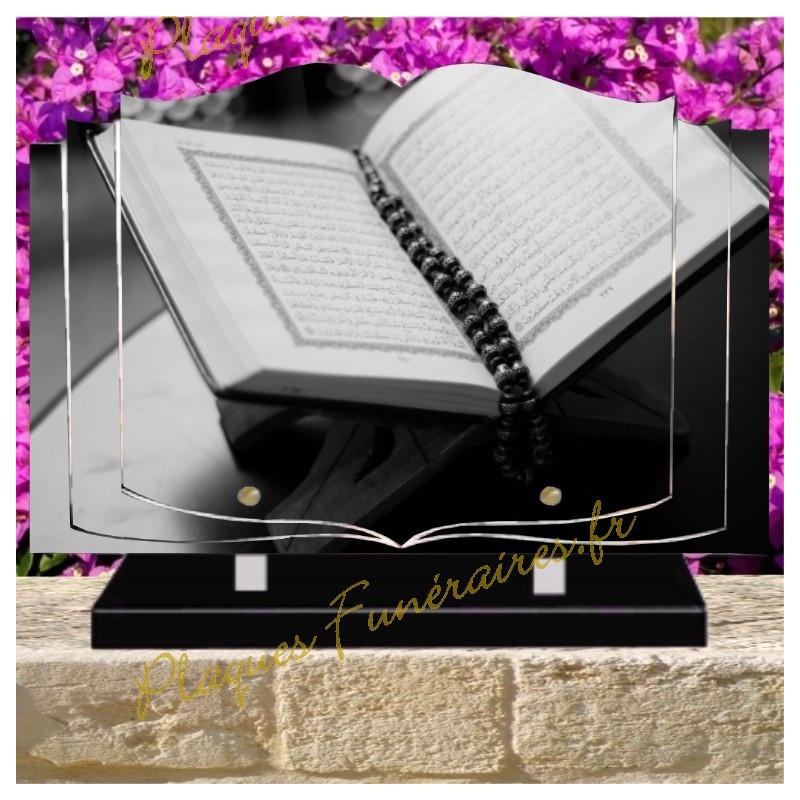 PLAQUE FUNÉRAIRE LIVRE PLEXI CORAN W00614 PLAQUE FUNÉRAIRE LIVRE PLEXI CORAN W00614