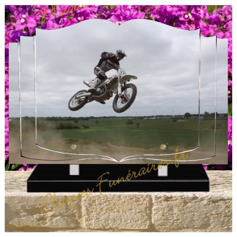 PLAQUE FUNÉRAIRE LIVRE PLEXI MOTO CROSS W00700 PLAQUE FUNÉRAIRE LIVRE PLEXI MOTO CROSS W00700