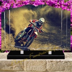 PLAQUE FUNÉRAIRE LIVRE PLEXI MOTO CROSS W00702