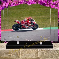 PLAQUE FUNÉRAIRE LIVRE PLEXI MOTO DE COURSE W00706