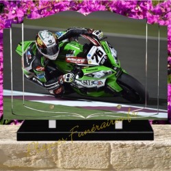 PLAQUE FUNÉRAIRE LIVRE PLEXI MOTO DE COURSE W00708