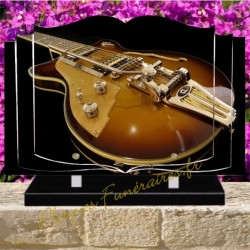 PLAQUE FUNÉRAIRE LIVRE PLEXI GUITARE ELECTRIQUE W00801