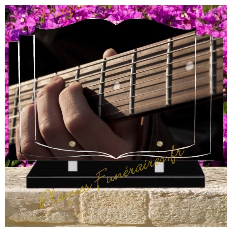 PLAQUE FUNÉRAIRE LIVRE PLEXI GUITARISTE W00804 PLAQUE FUNÉRAIRE LIVRE PLEXI GUITARISTE W00804