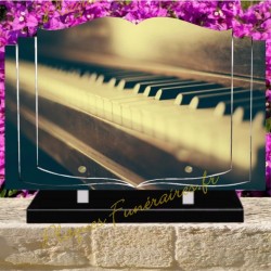 PLAQUE FUNÉRAIRE LIVRE PLEXI PIANO W00806