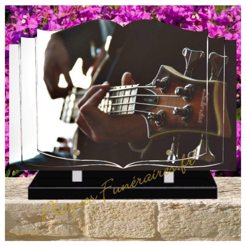 PLAQUE FUNÉRAIRE LIVRE PLEXI GUITARE BASS W00807 PLAQUE FUNÉRAIRE LIVRE PLEXI GUITARE BASS W00807