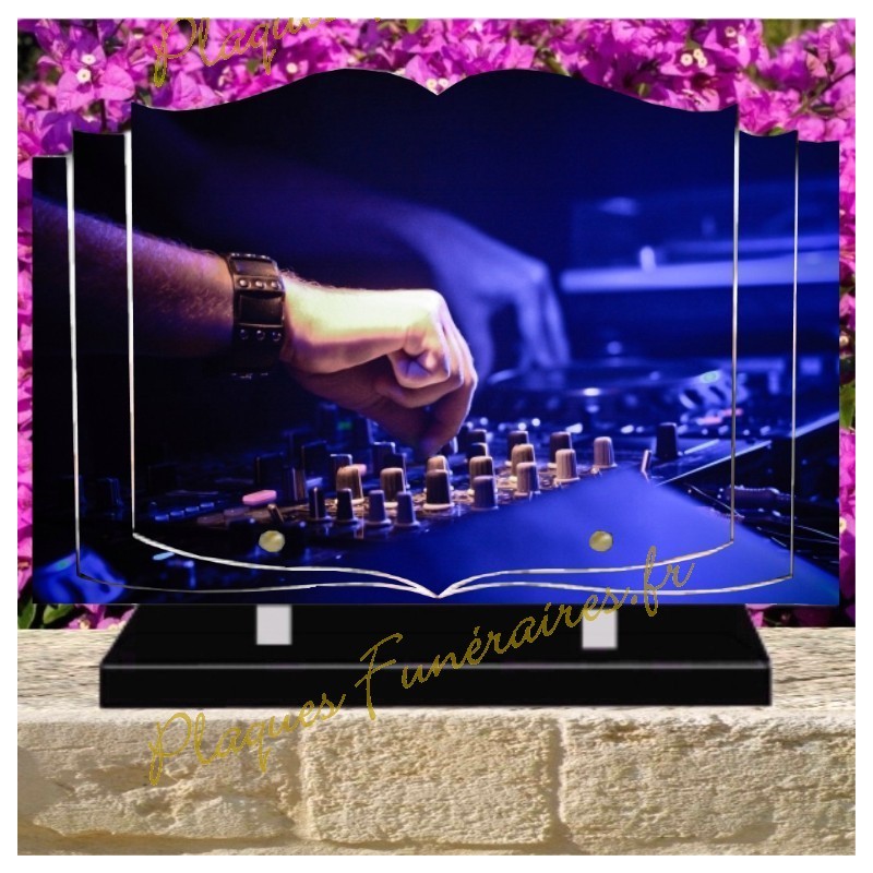 PLAQUE FUNÉRAIRE LIVRE PLEXI DISK JOCKEY W00808 PLAQUE FUNÉRAIRE LIVRE PLEXI DISK JOCKEY W00808