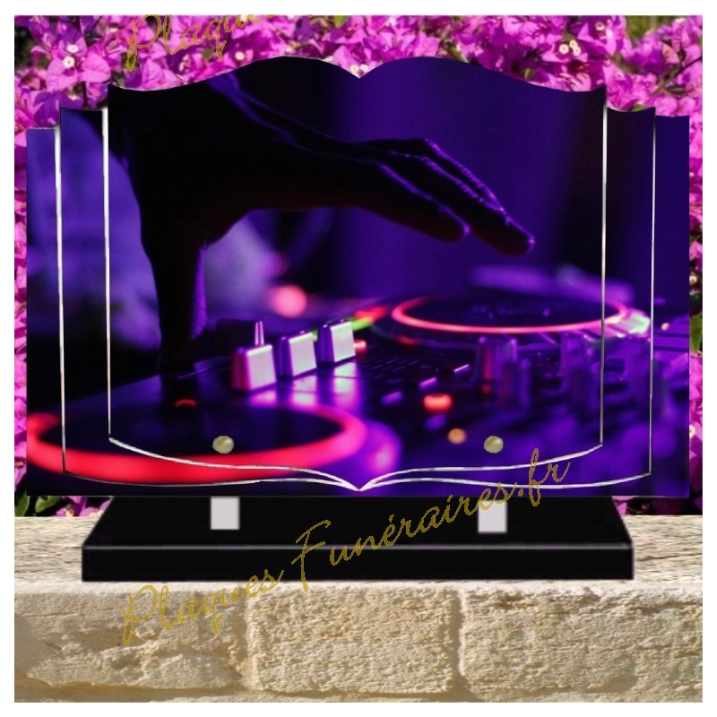 PLAQUE FUNÉRAIRE LIVRE PLEXI DISK JOCKEY W00813 PLAQUE FUNÉRAIRE LIVRE PLEXI DISK JOCKEY W00813