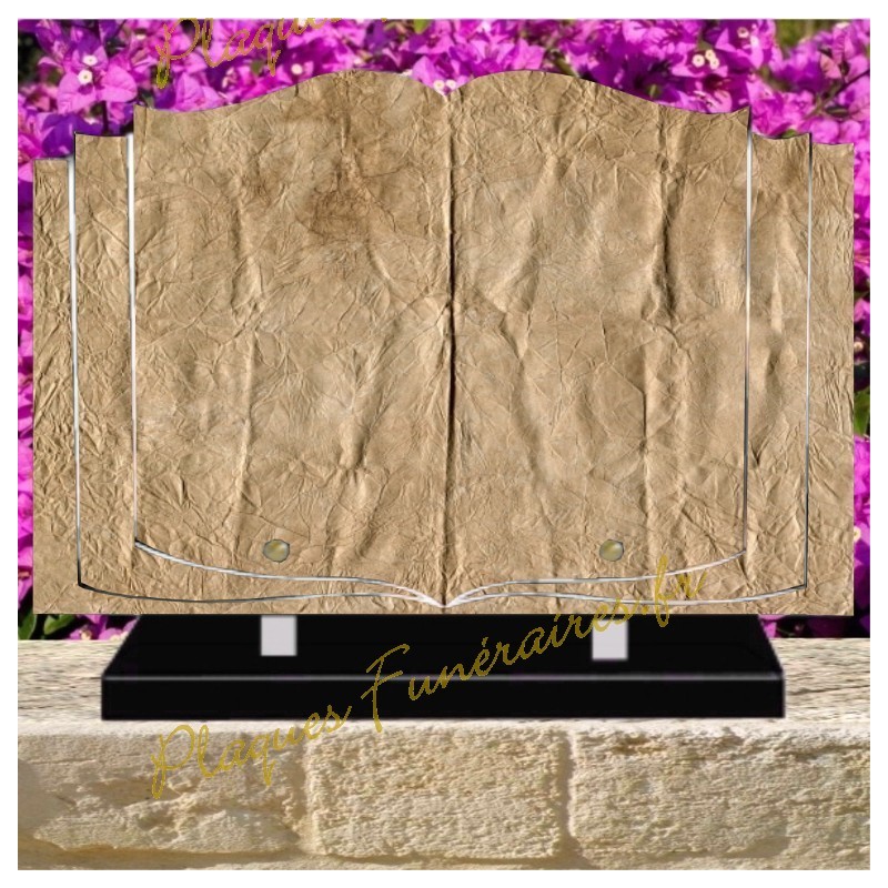 PLAQUE FUNÉRAIRE LIVRE PLEXI PARCHEMIN W01000 PLAQUE FUNÉRAIRE LIVRE PLEXI PARCHEMIN W01000