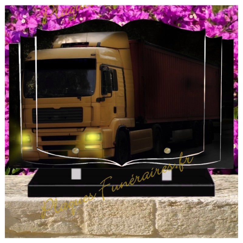 PLAQUE FUNÉRAIRE LIVRE PLEXI CAMION W01100 PLAQUE FUNÉRAIRE LIVRE PLEXI CAMION W01100