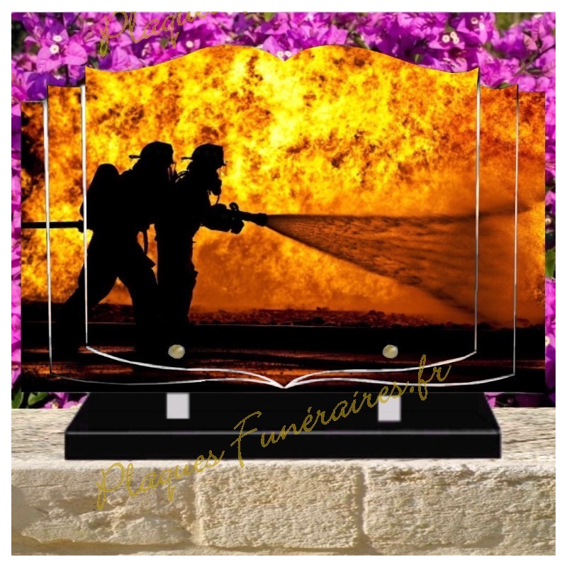 PLAQUE FUNÉRAIRE LIVRE PLEXI SAPEURS POMPIERS W01300 PLAQUE FUNÉRAIRE LIVRE PLEXI SAPEURS POMPIERS W01300