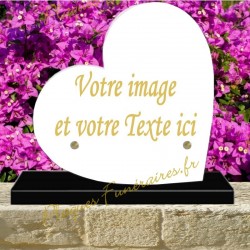 PLAQUE FUNÉRAIRE COEUR PLEXI PERSONNALISABLE