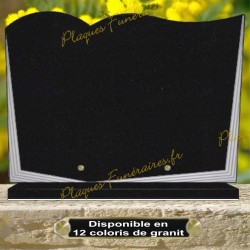 PLAQUE FUNÉRAIRE GRANIT LIVRE CG05 SUR SOCLE