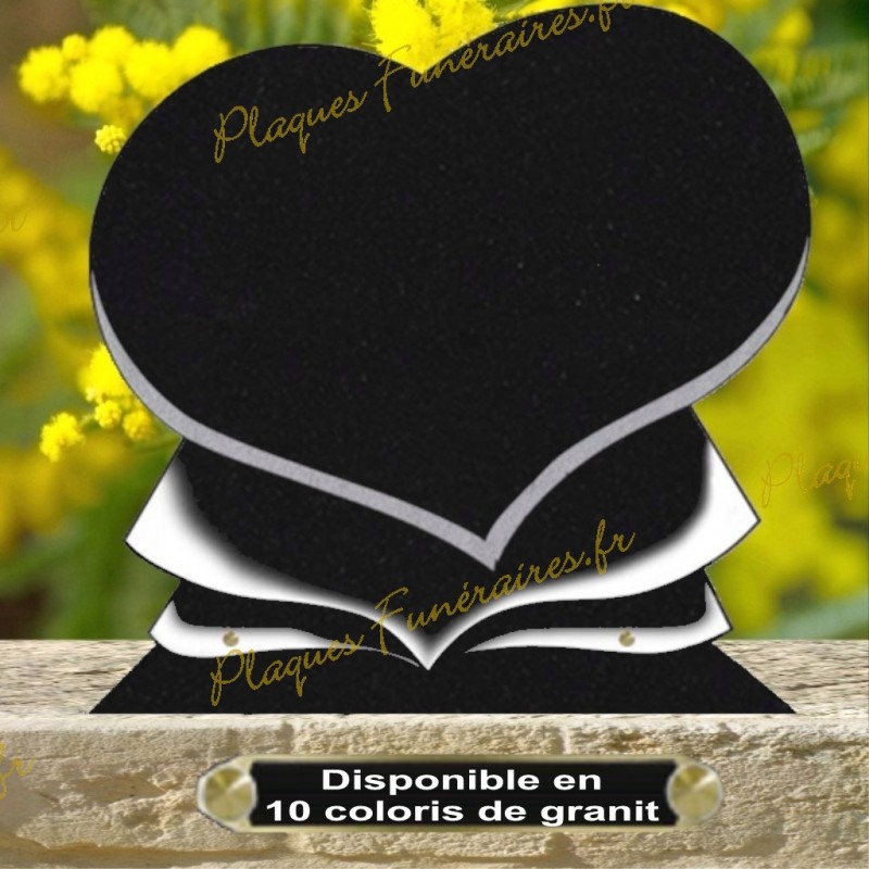 PLAQUE FUNÉRAIRE GRANIT COEUR CG11 SUR SOCLE PLAQUE FUNÉRAIRE GRANIT COEUR CG11 SUR SOCLE