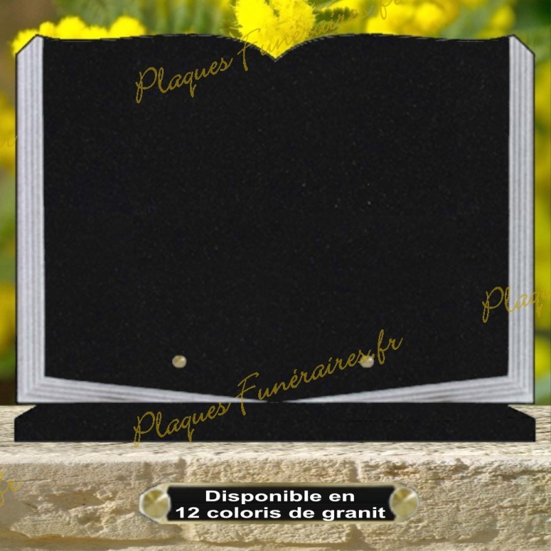 PLAQUE FUNÉRAIRE GRANIT LIVRE OUVERT CG06 SUR SOCLE PLAQUE FUNÉRAIRE GRANIT LIVRE OUVERT CG06 SUR SOCLE