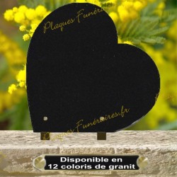 PLAQUE FUNÉRAIRE GRANIT COEUR CG09 SUR PIEDS