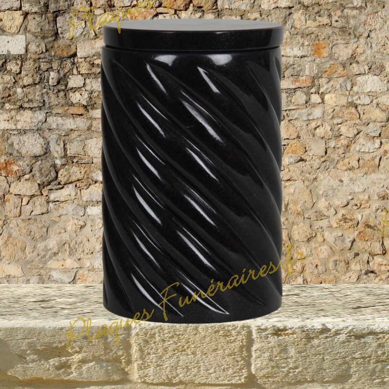 URNE FUNÉRAIRE GRANIT CORDE U23 MA NOIR MARLIN URNE FUNÉRAIRE GRANIT CORDE U23 MA NOIR MARLIN