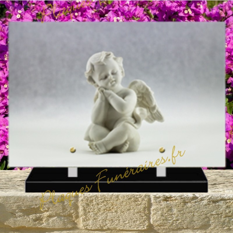 PLAQUE FUNÉRAIRE PLEXI ANGE 0214