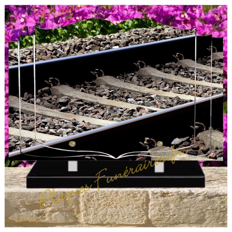 PLAQUE FUNÉRAIRE LIVRE PLEXI TRAIN W01401 PLAQUE FUNÉRAIRE LIVRE PLEXI TRAIN W01401