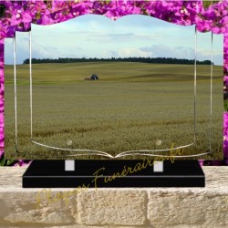 PLAQUE FUNÉRAIRE LIVRE PLEXI CAMPAGNE W01200