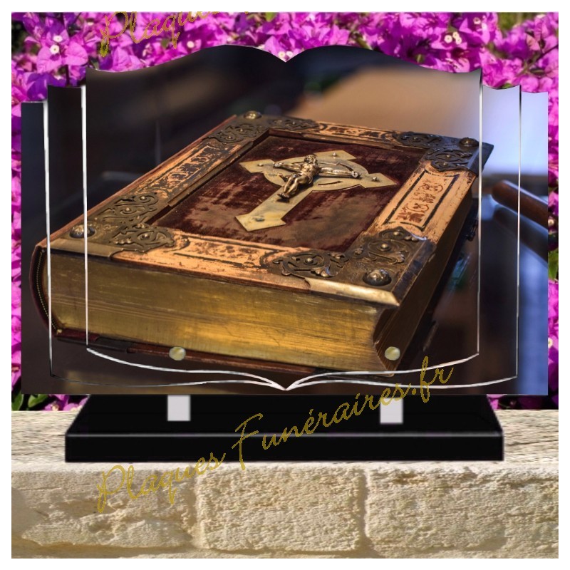 PLAQUE FUNÉRAIRE LIVRE PLEXI BIBLE PROTESTANTE W00617 PLAQUE FUNÉRAIRE LIVRE PLEXI BIBLE PROTESTANTE W00617