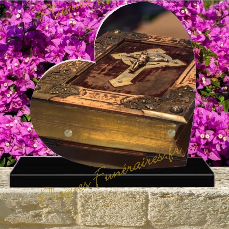 PLAQUE FUNÉRAIRE COEUR PLEXI BIBLE PROTESTANTE 00617 PLAQUE FUNÉRAIRE COEUR PLEXI BIBLE PROTESTANTE 00617