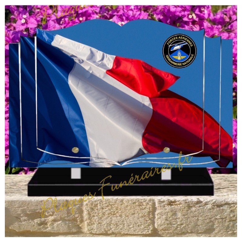 PLAQUE FUNÉRAIRE LIVRE PLEXI FORCE AÉRIENNE GENDARMERIE W008