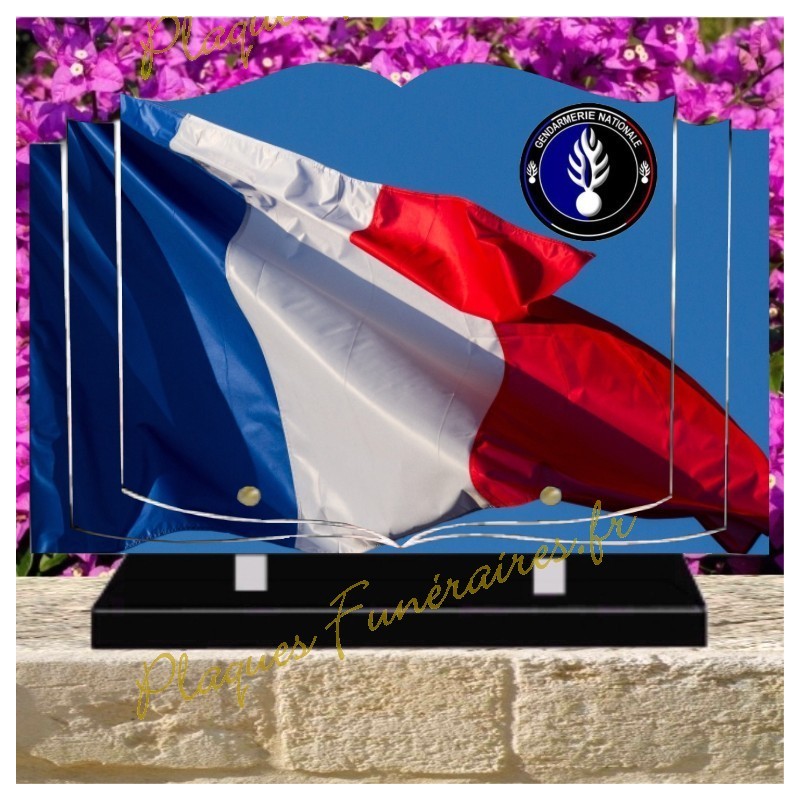 PLAQUE FUNÉRAIRE LIVRE PLEXI GENDARMERIE NATIONALE W003