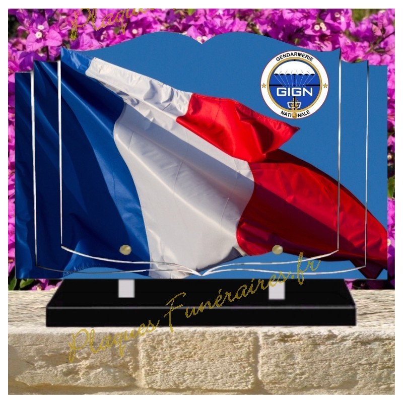 PLAQUE FUNÉRAIRE LIVRE PLEXI GIGN W004