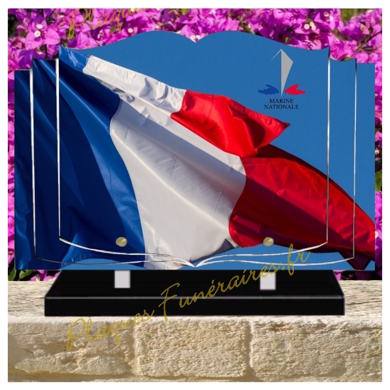 PLAQUE FUNÉRAIRE LIVRE PLEXI MARINE NATIONALE W017