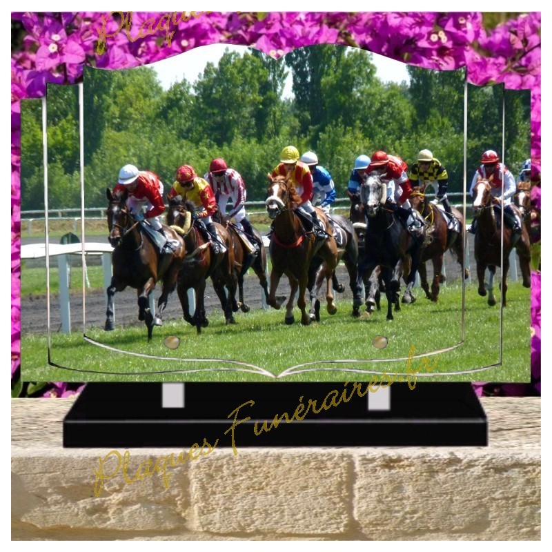 PLAQUE FUNÉRAIRE LIVRE PLEXI COURSE HIPPIQUE W00310 PLAQUE FUNÉRAIRE LIVRE PLEXI COURSE HIPPIQUE W00310