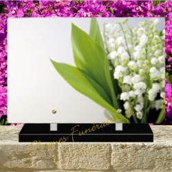 PLAQUE FUNÉRAIRE PLEXI MUGUET 0221