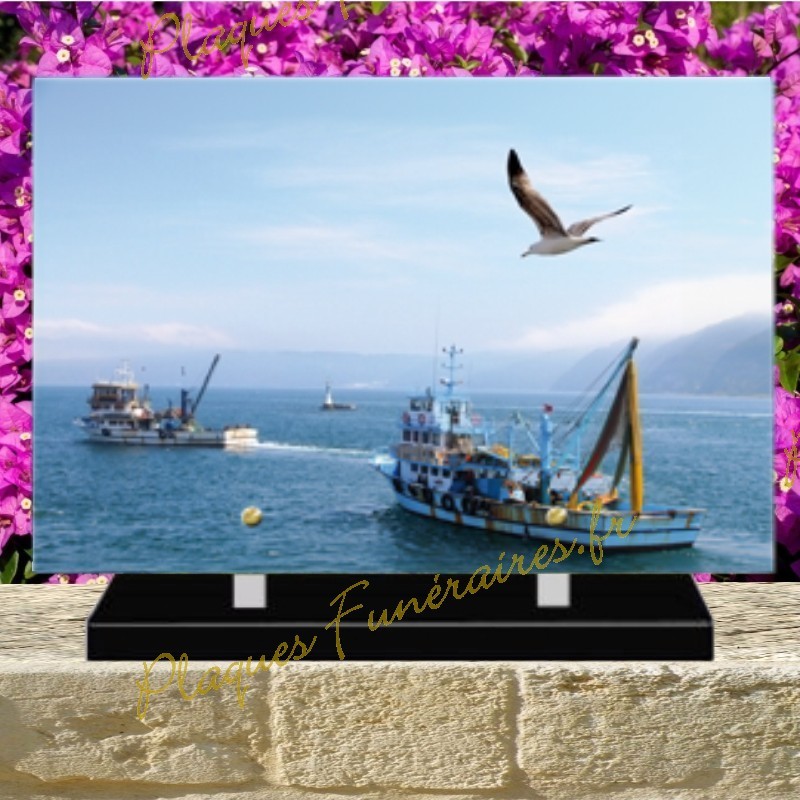 PLAQUE FUNÉRAIRE PLEXI BATEAU DE PÊCHE 0279 PLAQUE FUNÉRAIRE PLEXI BATEAU DE PÊCHE 0279