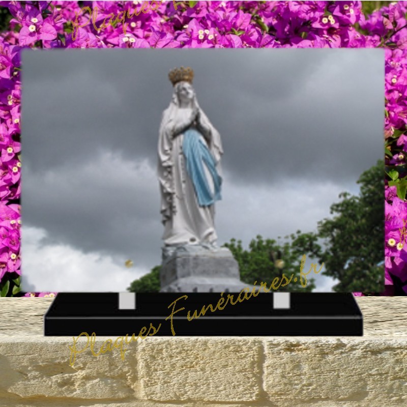 PLAQUE FUNÉRAIRE PLEXI VIERGE MARIE 02102 PLAQUE FUNÉRAIRE PLEXI VIERGE MARIE 02102