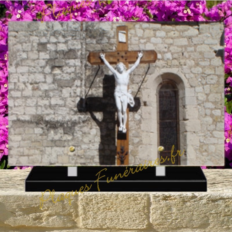 PLAQUE FUNÉRAIRE PLEXI CHRIST 02103