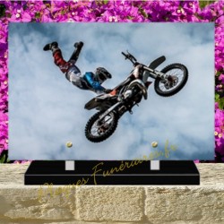 PLAQUE FUNÉRAIRE PLEXI MOTO CROSS 02131