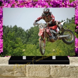 PLAQUE FUNÉRAIRE PLEXI MOTO CROSS 02132