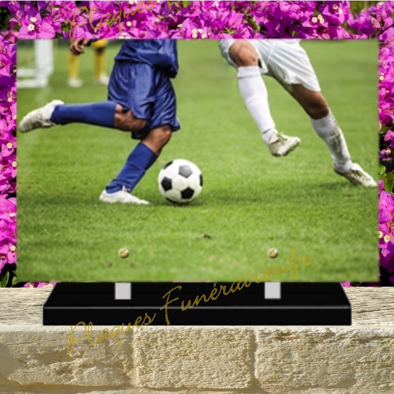 PLAQUE FUNÉRAIRE PLEXI FOOTBALL 02137