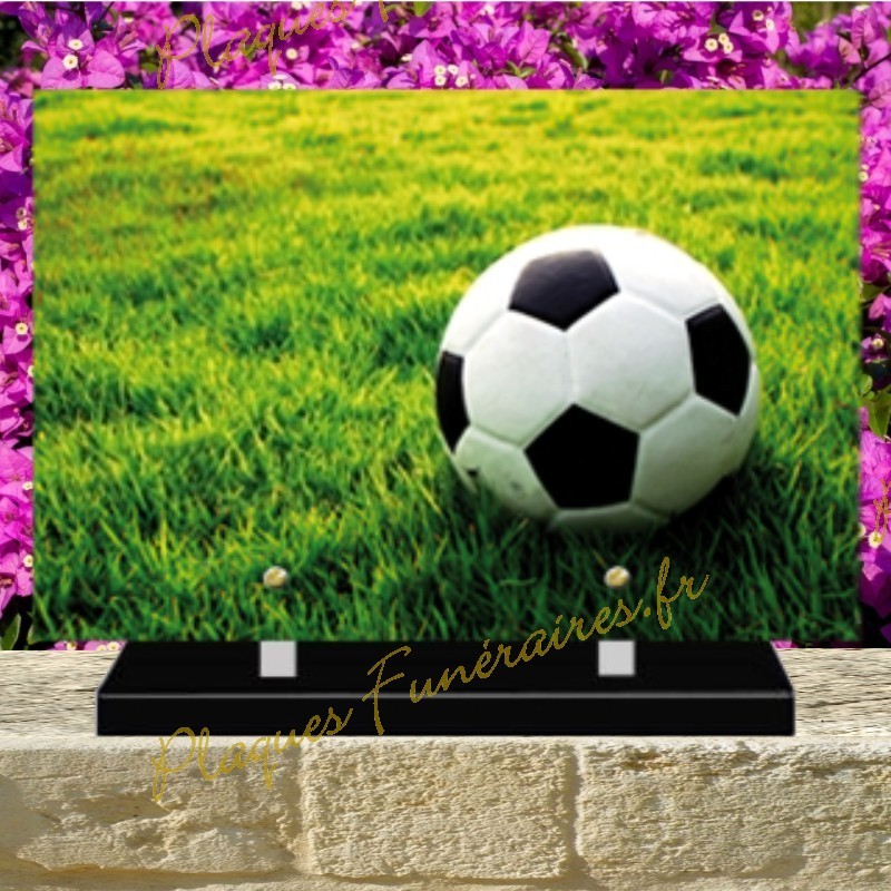 PLAQUE FUNÉRAIRE PLEXI BALLON FOOTBALL 02139