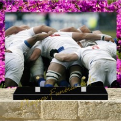 PLAQUE FUNÉRAIRE PLEXI RUGBYMAN 02142