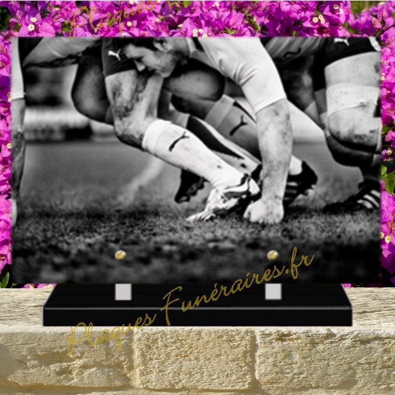 PLAQUE FUNÉRAIRE PLEXI RUGBYMEN 02143