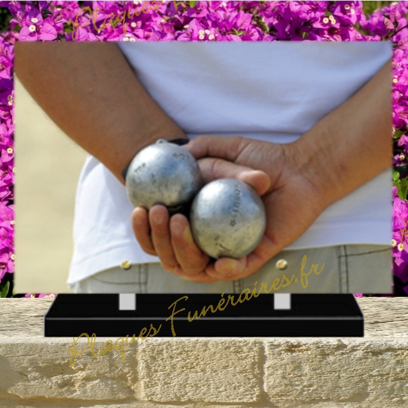 PLAQUE FUNÉRAIRE PLEXI BOULISTE PETANQUE 02149