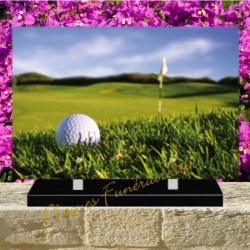 PLAQUE FUNÉRAIRE PLEXI GOLF GOLFEUR 02152