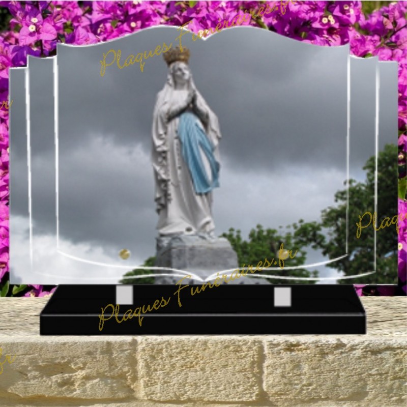 PLAQUE FUNÉRAIRE LIVRE PLEXI VIERGE MARIE 02102 PLAQUE FUNÉRAIRE LIVRE PLEXI VIERGE MARIE 02102
